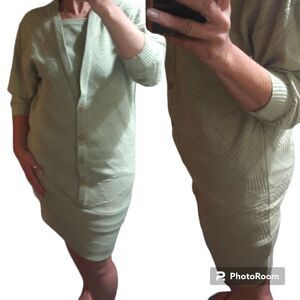 Vintage Donna Toran sage green shirt dress